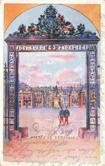 VERSAILLES 78 Le Palais Dessin Kuenstlerkarte