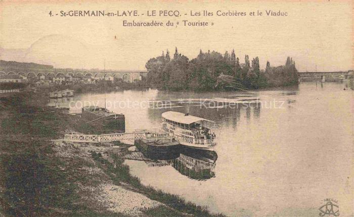 Saint-Germain-en-Laye 78 Yvelines Le Pecq Iles Corbières et le viaduc Embarcadèr