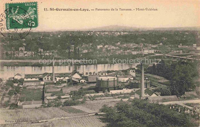 ST-GERMAIN-EN-LAYE 78 Yvelines Panorama de la terrasse Mont Valérien