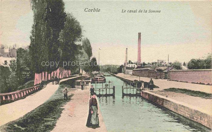 Corbie AMIENS 80 Somme Le canal de la Somme