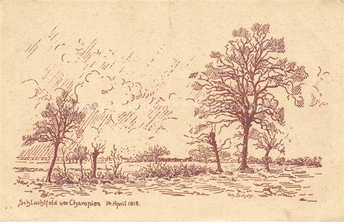 Champien Montdidier 80 Somme Gutjahr-Serie A III. Schlachtfeld vor Champien Kuen