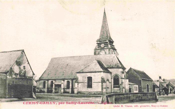 Gailly Cerisy Peronne 80 Somme Vue d'ensemble et l'église