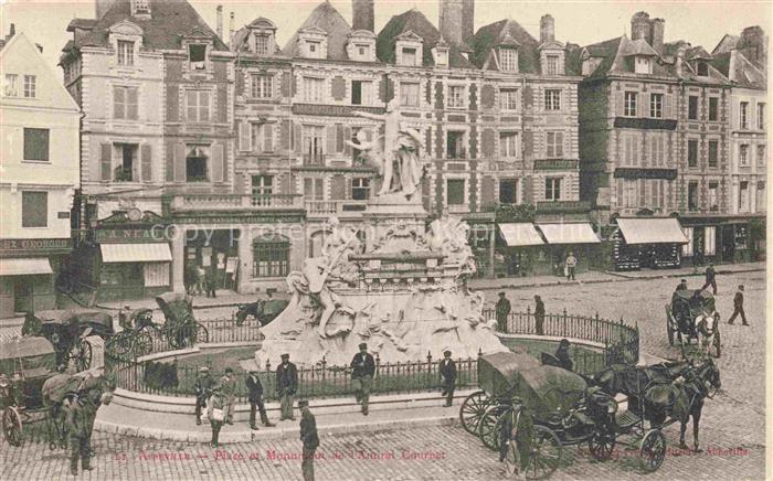 ABBEVILLE 80 Somme Place et Monument de l'Admiral Courbet