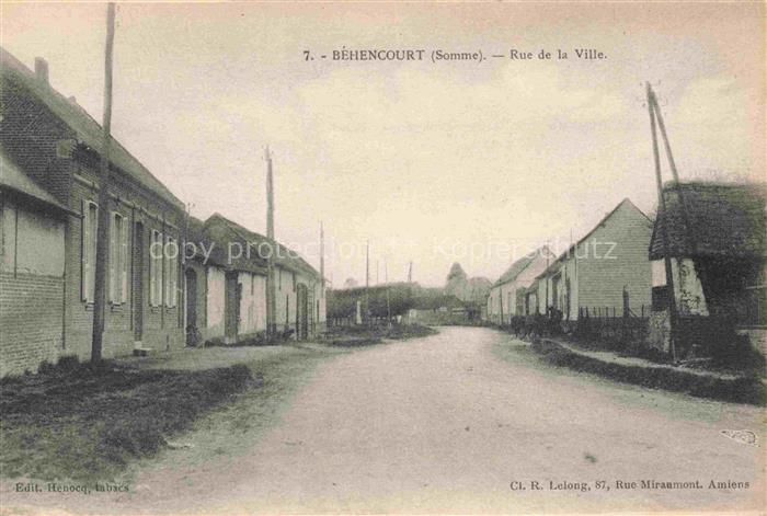 Behencourt AMIENS 80 Somme Rue de la ville