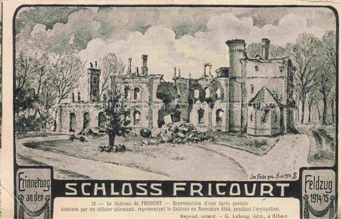 Fricourt Peronne 80 Somme Schloss Château Kuenstlerkarte