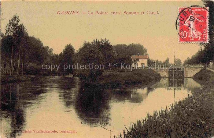 Daours AMIENS 80 Somme La pointe entre la Somme et le canal