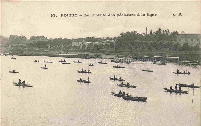 Poissy Saint-Germain-en-Laye 78 Yvelines La flotille des pêcheurs à la ligne