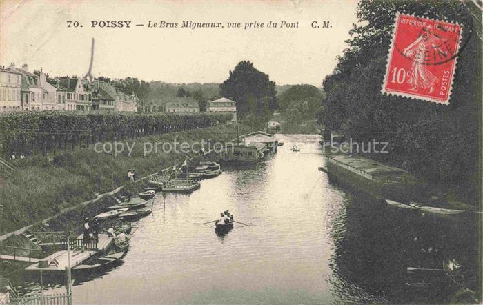 Poissy Saint-Germain-en-Laye 78 Yvelines Le Bras Migneaux vue prise du pont