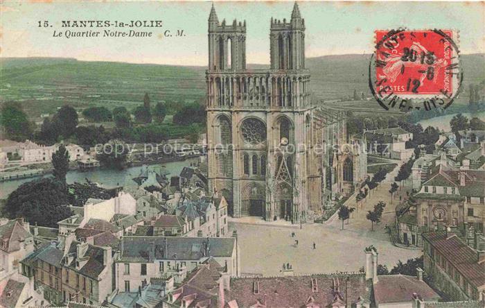 MANTES-LA-JOLIE Mantes-sur-Seine 78 Yvelines Le Quartier Notre-Dame Collégiale E