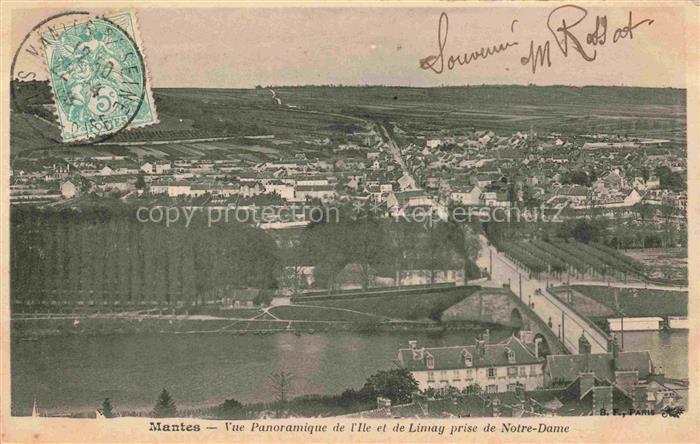 MANTES-LA-JOLIE Mantes-sur-Seine 78 Yvelines Vue panoramique de l'Ile et de Lima
