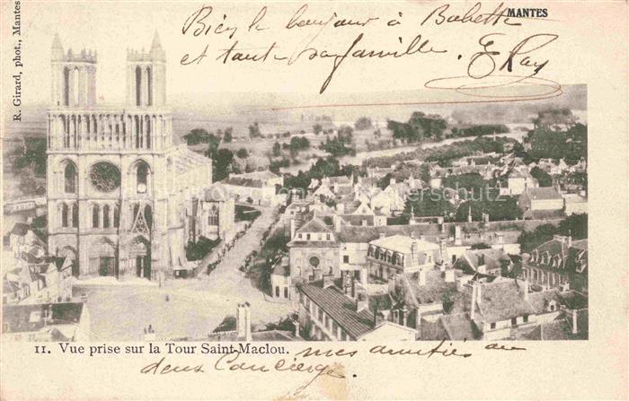 MANTES-LA-JOLIE Mantes-sur-Seine 78 Yvelines Vue prise sur la Tour Saint-Maclou