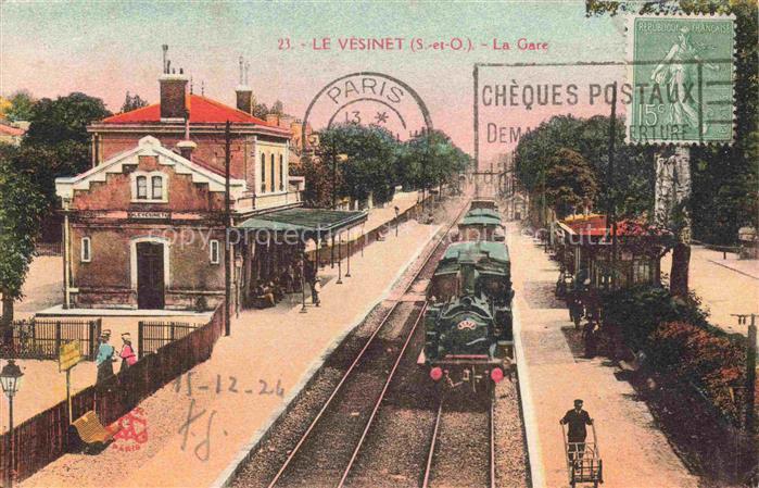 Le Vesinet Saint-Germain-en-Laye 78 Yvelines La gare Train