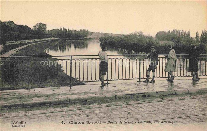 Chatou Saint-Germain-en-Laye 78 Yvelines Bords de Seine le pont vue artistique
