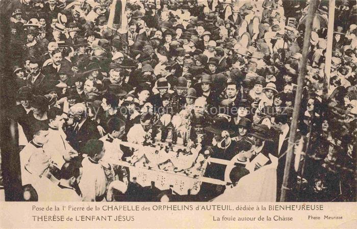 Auteuil  Rambouillet 78 Yvelines Pose de la Ie Pierre de la Chapelle des Orpheli