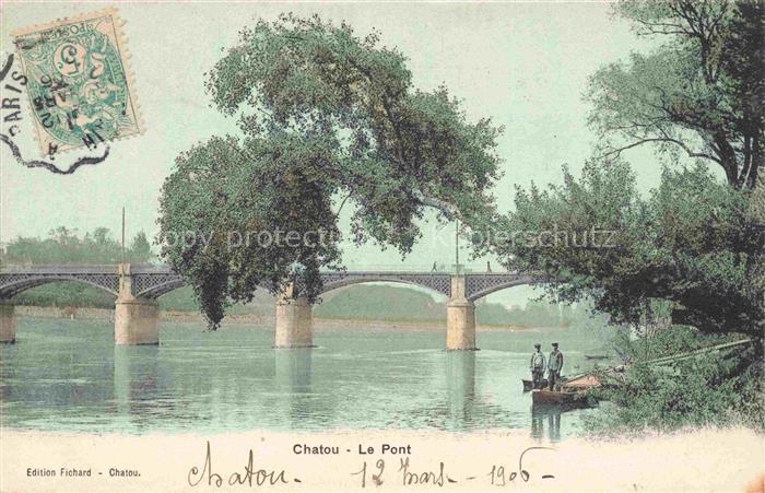 Chatou Saint-Germain-en-Laye 78 Yvelines Aux bords de la Seine et le pont
