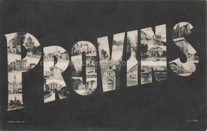 Provins 77 Seine-et-Marne Vues d'ensemble Schriftzug