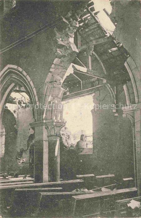Maislaines PERONNE 80 Somme Zerschossene Kirche Ruines Grande Guerre Truemmer 1.