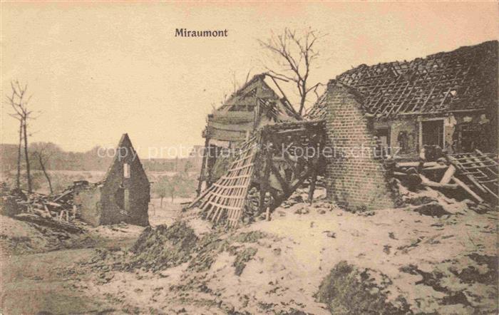 Miraumont PERONNE 80 Somme Ruines Grande Guerre Truemmer 1. Weltkrieg Feldpost
