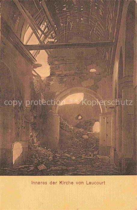 Laucourt Montdidier 80 Somme Inneres der Kirche Ruines Grande Guerre Truemmer 1.