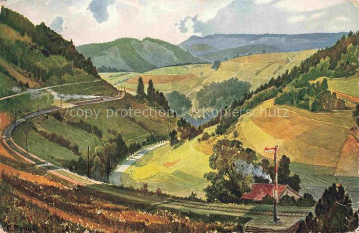 Bad Kudowa Kudowa-Zdroj Niederschlesien PL und Umgebung Landschaftspanorama Bahn