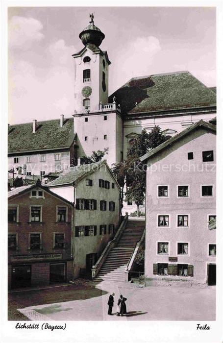 Eichstaett Oberbayern Aufgang zu St. Walburg mit Walburgistiege