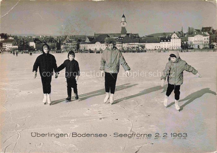 ueberlingen Bodensee BW Seegfroerne Schlittschuhlaufen