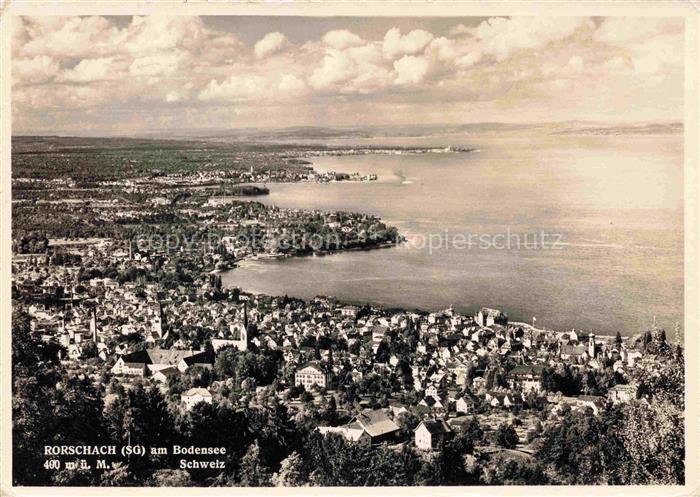 RORSCHACH Bodensee SG Panorama Blick auf die Seebuchten bei Horn Arbon und Roman