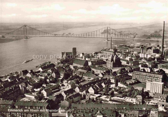 Emmerich Rhein NRW Panorama mit Rheinbruecke