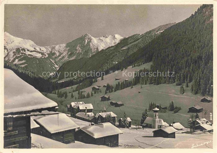 Gargellen Montafon Vorarlberg AT Teilansicht Winterpanorama
