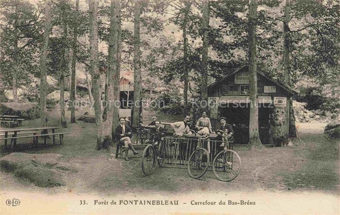 FONTAINEBLEAU 77 Seine et Marne Carrefour du Bas-Bréau à la forêt