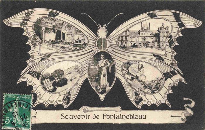 FONTAINEBLEAU 77 Seine et Marne Souvenir de la ville Schmetterling