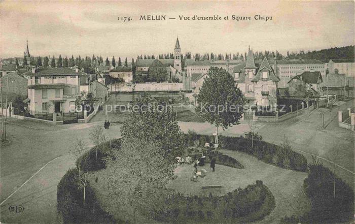 MELUN 77 Seine-et-Marne Vue d'ensemble et Square Chapu