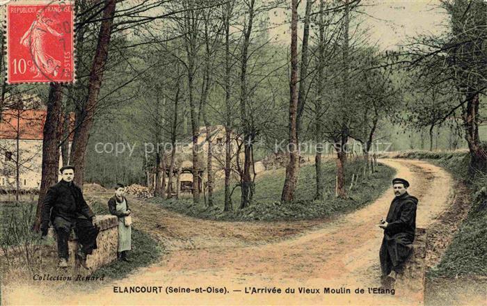 Elancourt Rambouillet 78 Yvelines L'Arrivée du vieux moulin et l'étang