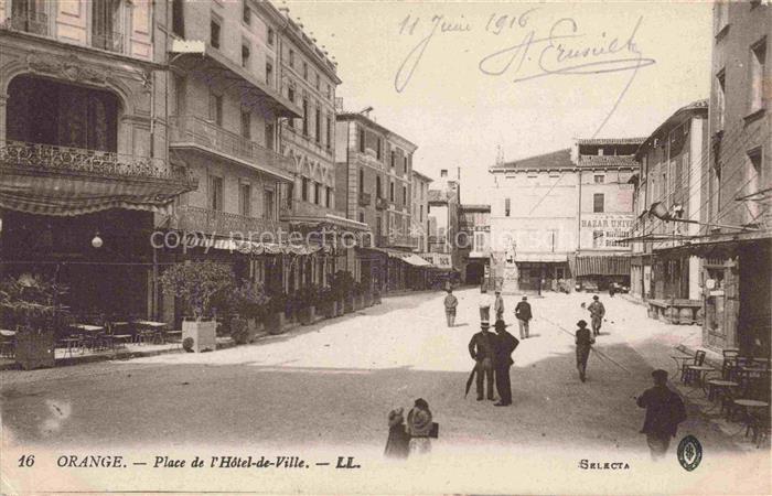 Orange AVIGNON 84 Vaucluse Place de l'Hôtel de Ville Correspondence Militaire