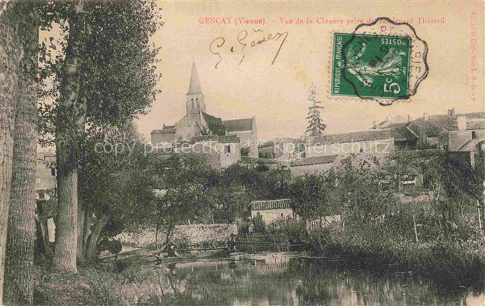 Gencay Montmorillon 86 Vienne Vue de la Clouère prise du Boulevard Thézard