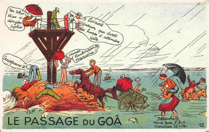 Noirmoutier-en-l Ile Les Sables-d Olonne 85 Vendee La Passage du Goâ Karikaturen