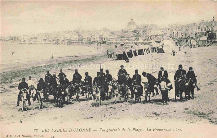 Les Sables-d Olonne 85 Vue générale de la plage Promenade à ânes