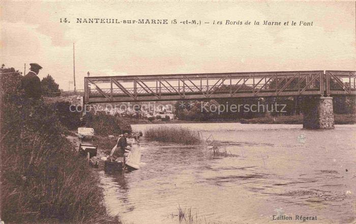 Nanteuil-sur-Marne MEAUX 77 Seine-et-Marne Les bords de la Marne et le pont