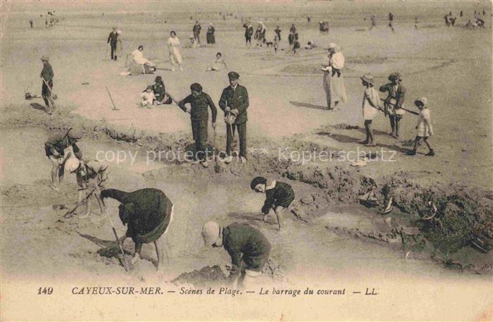 CAYEUX -SUR-MER Abbeville 80 Somme Scènes de Plage le barrage du courant