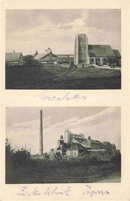 Courcelette PERONNE 80 Somme Ansicht mit Kirche Zuckerfabrik