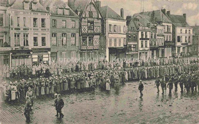 PERONNE  80 Somme S. M. Koenig Ludwig III. im Feindesland Besuch des 1. bayerisc