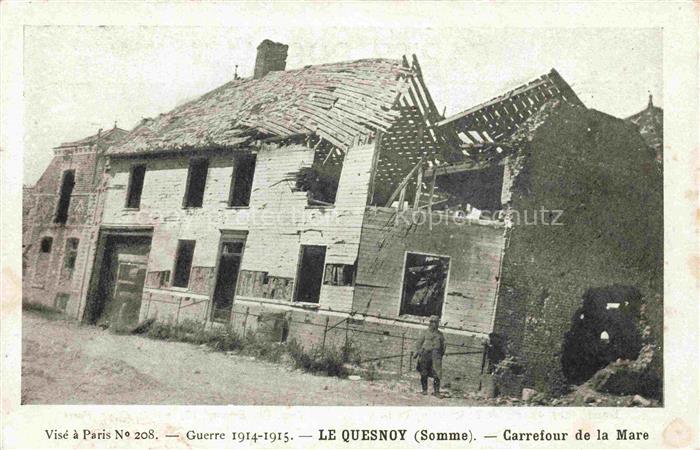 Le Quesnoy-le-Montant ABBEVILLE 80 Somme Carrefour de la Mare Ruines Grande Guer