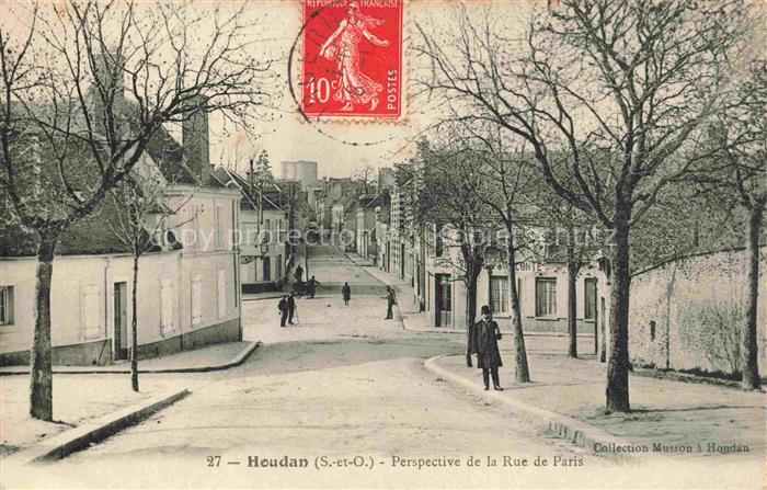 Houdan Mantes-la-Jolie 78 Yvelins Perspective de la Rue de Paris