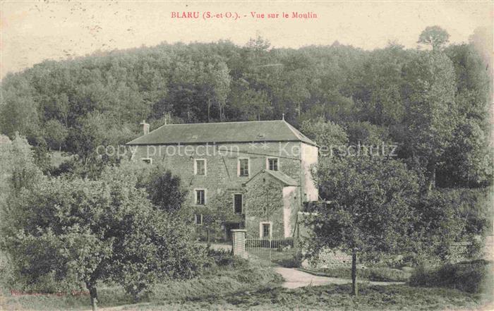 Blaru Mantes-la-Jolie 78 Yvelines Vue sur le moulin
