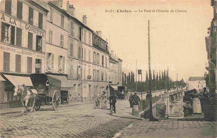 Chatou Saint-Germain-en-Laye 78 Yvelines Le pont et l'entrée de la ville