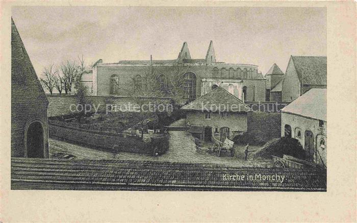 Monchy-Lagache PERONNE 80 Somme Teilansicht mit Kirche Truemmer 1. Weltkrieg