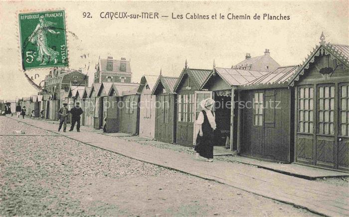CAYEUX -SUR-MER Abbeville 80 Somme Les cabines et le chemin de planches
