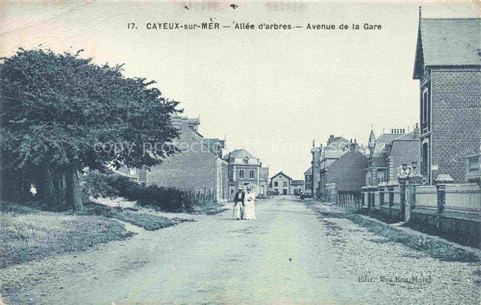 CAYEUX -SUR-MER Abbeville 80 Somme Allée d'arbres Avenue de la Gare