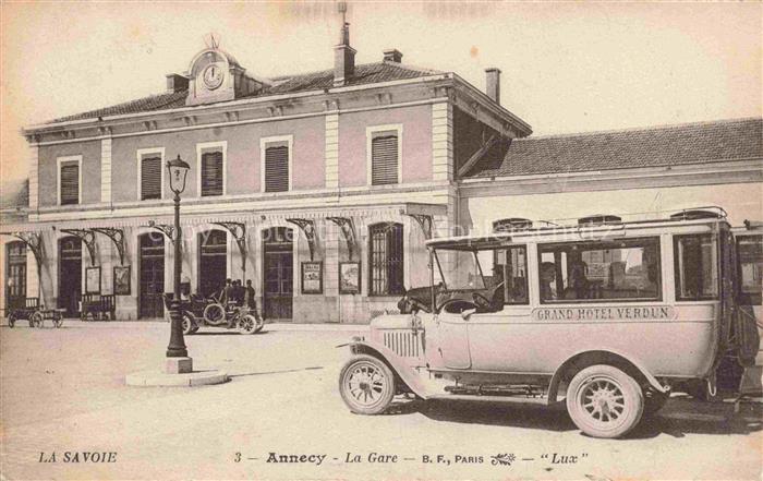 ANNECY 74 Haute-Savoie La gare Taxi du Grand Hôtel Verdun