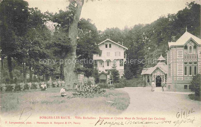 Forges-les-Eaux Dieppe 76 Seine-Maritime Villa Richelieu Buvette et Chêne Mme de
